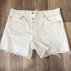 Agolde Parker White Denim Women Shorts